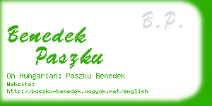 benedek paszku business card